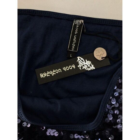 Poof‎ Couture NWT Blue Sequined Sparkle Skirt Large - Picture 2 of 3